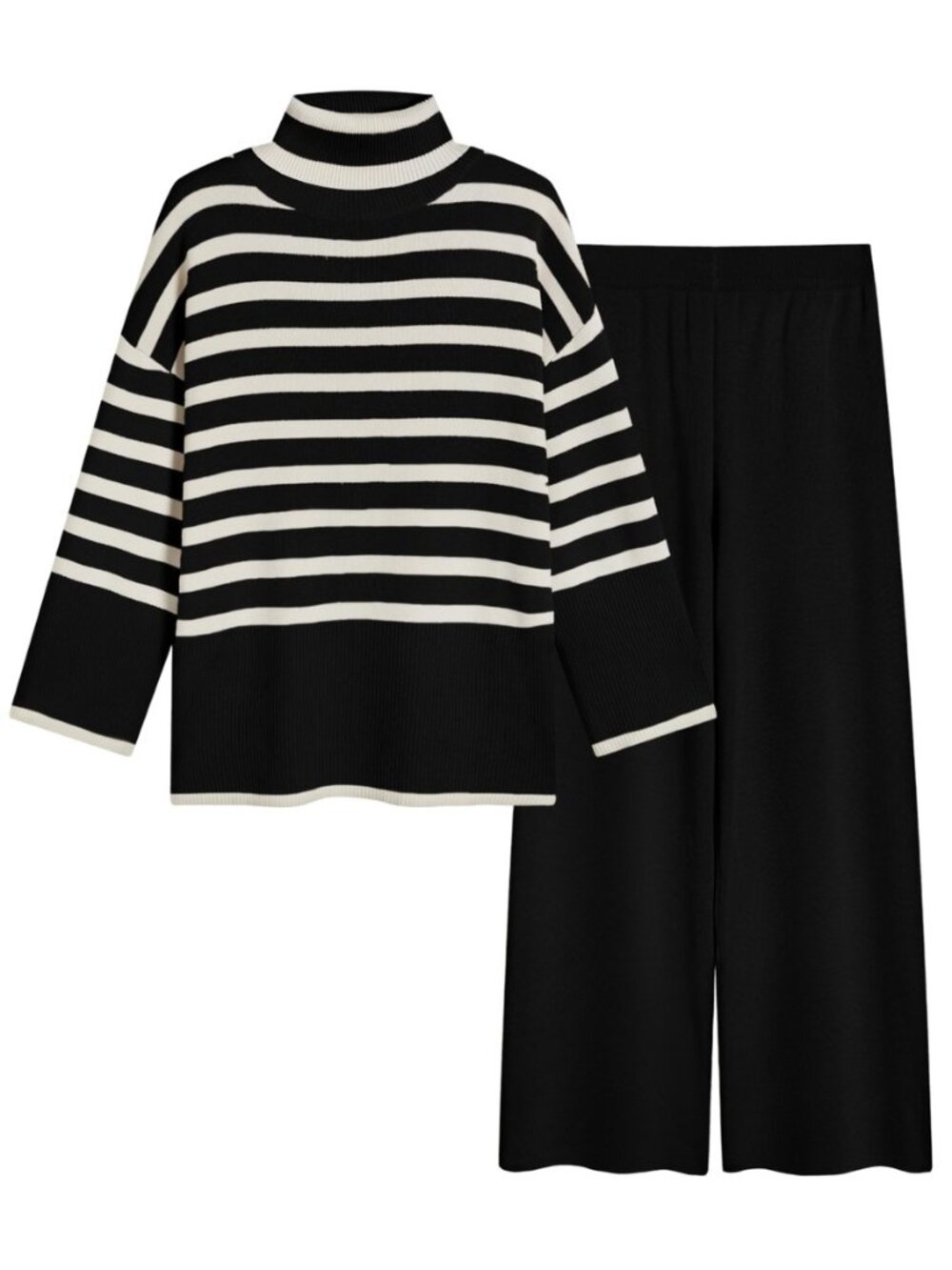Women's Striped Sweater Sets 2 Piece Lounge Set